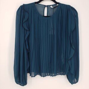 Zara Pleated Ruffle Top